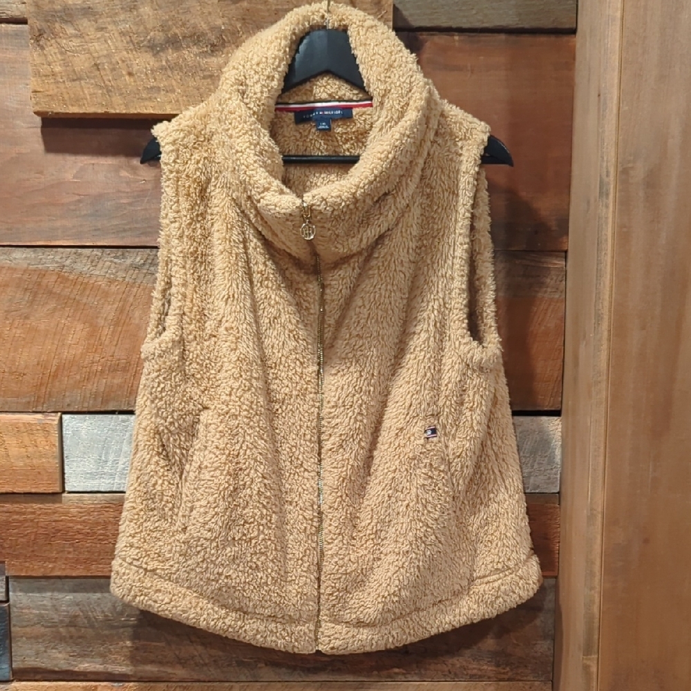 Tommy Hilfiger Tan Teddy Jacket Plush Fleece